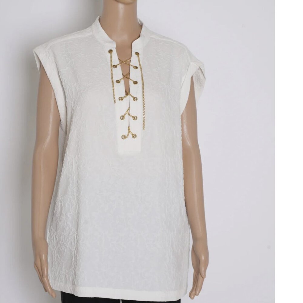 MICHAEL KORS Linen Top - with Chain Detail